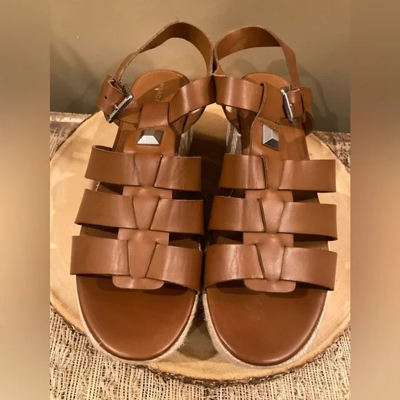Woman's Sandals Marc‎ Fisher Joven Espadrille Wedge Sandal Size 10 Brown New - Picture 5 of 16